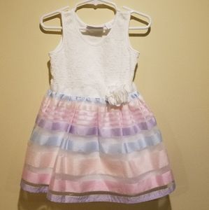 Children's Place 2T White with Pink Stripes Dress